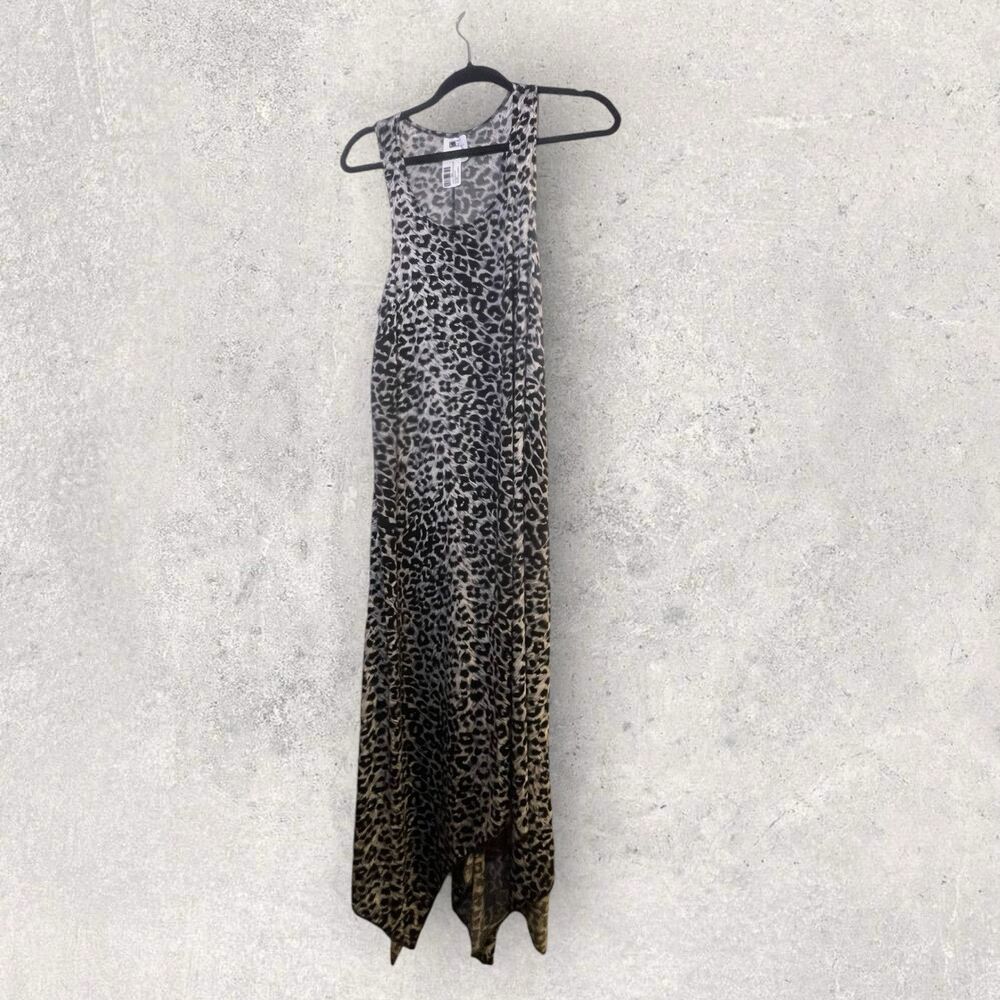 Black And Grey Leopard Print One Size Swim Coverup NWT